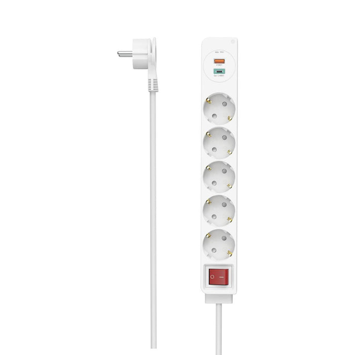HAMA power strip, 5 sockets, 2x USB, 223186