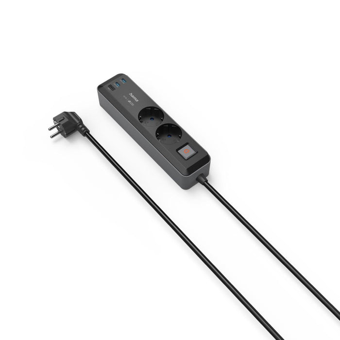 Hama power strip, 2-socket, 1.4 m, 223188
