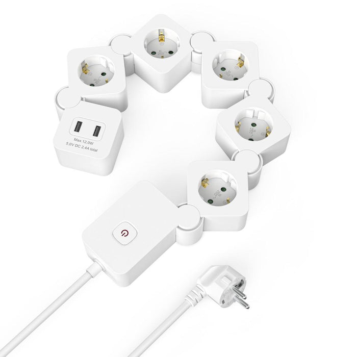 HAMA Power strip 5 sockets, USB-A 12 W, 223190