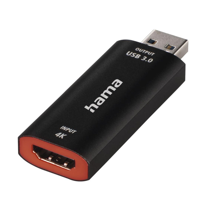 Video Recording stick HAMA 74257, HDMI female - USB male, 4K, Black