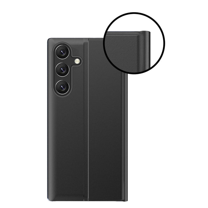 New Sleep Case for Samsung Galaxy S25 Cover with Flip and Stand - Black