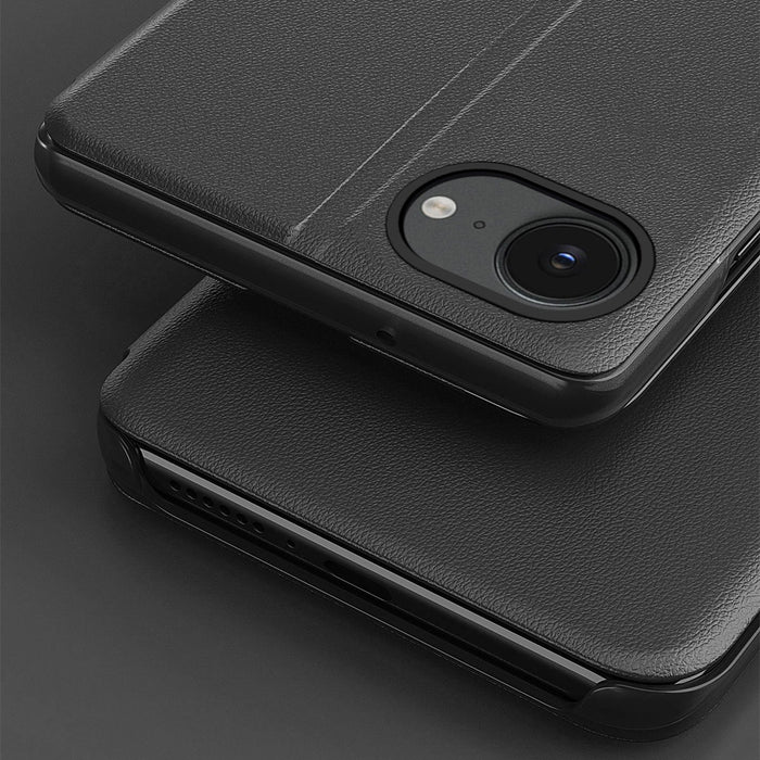 Eco Leather View Case elegant case with flap and stand for iPhone 16e - black