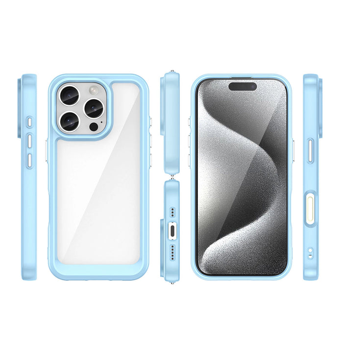 Outer Space Case for iPhone 16e Flexible Frame Cover - Blue