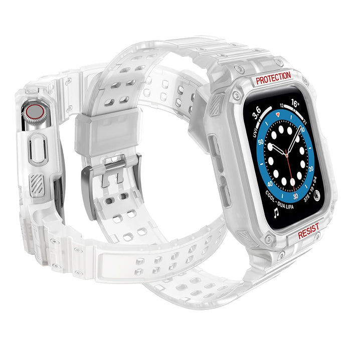 Protect Strap Band for Apple Watch 42/44/45mm Armored Case Strap - Transparent
