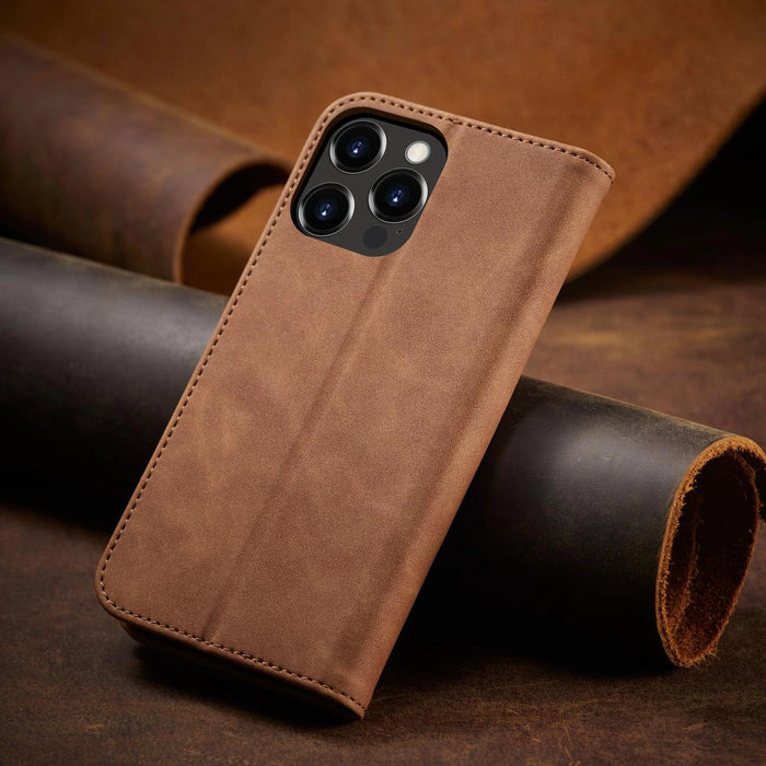 Magnet Fancy Case Case for iPhone 13 Pro Cover Card Wallet Card Stand Brown