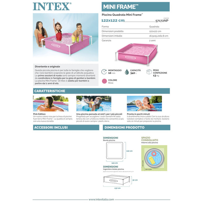 CHILDREN'S POOL 122X122X30CM INTEX 57172NP