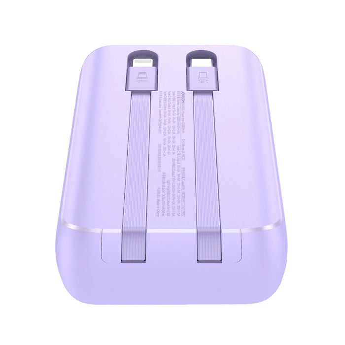 Joyroom JR-PBC06 mini power bank with built-in USB-C / Lightning cables 30W 10000mAh - purple