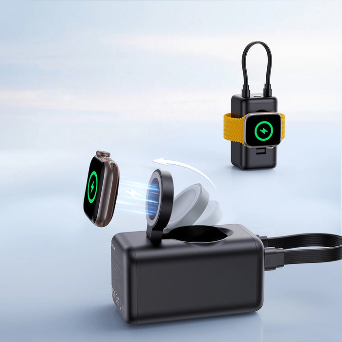 Joyroom JR-W13 5000mAh Wireless Power Bank for Apple Watch + USB-C and Lightning – Black