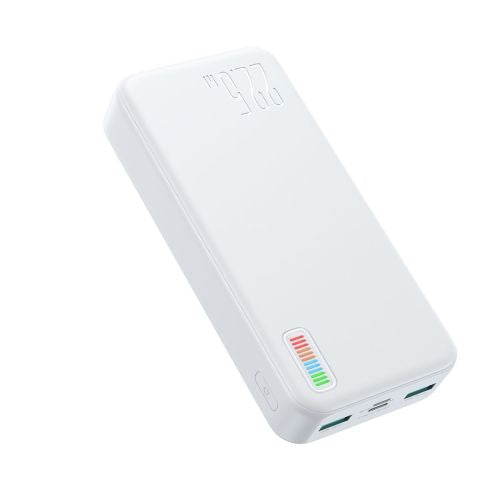 Joyroom Power Bank Dazzling Series with Digital Display C+U+U, PD 22.5W, 20000 mAh with Micro-USB input, White (JR-QP195)