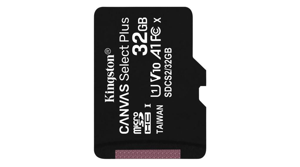Memory card Kingston Canvas Select Plus, 32GB, microSDHC, Class 10 UHS-I, Bulk
