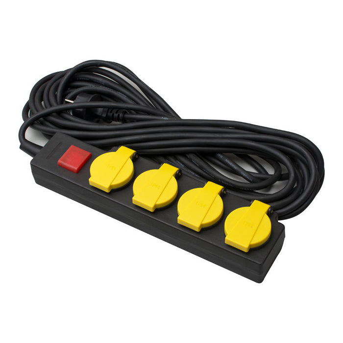 POWER SUPPLY WITH FOUR SOCKETS WITH CABLE KONEKTO 4GN KEY 10M DZ IP44 VLAGOUS