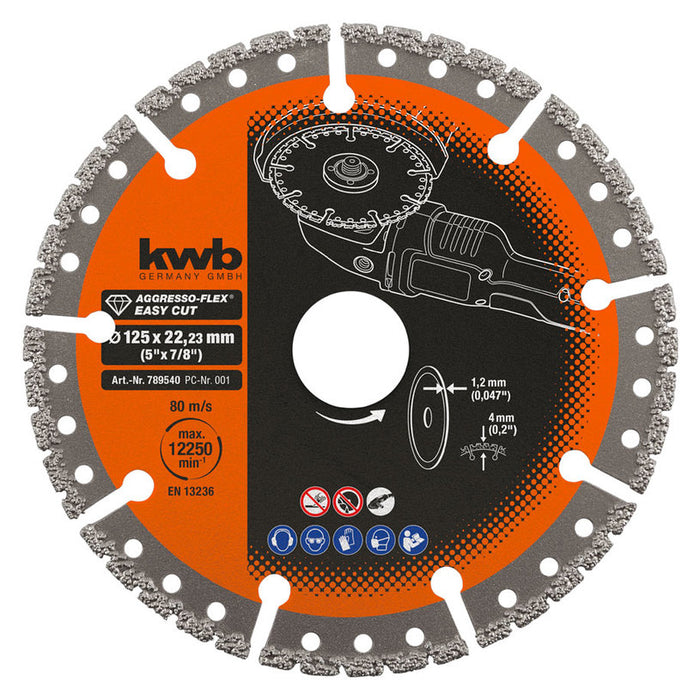 UNIVERSAL DIAMOND DISC F125 MM KWB 125x1.2x22.23