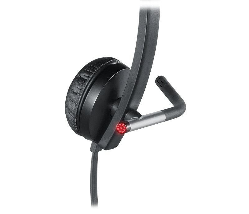 Logitech USB Headset H650e Stereo, Flexible Mic, In-line Controls, Echo Cancellation, Noise-cancelling, USB