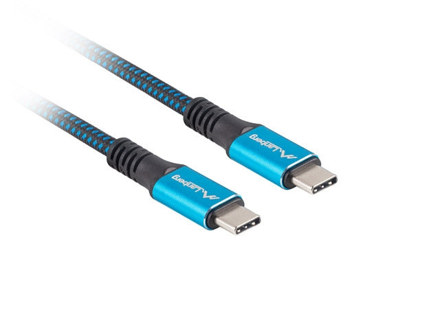 Lanberg USB-C(M) -> USB-C (M) 4.0 cable 0.5m 100W 8K 30Hz Black-Blue