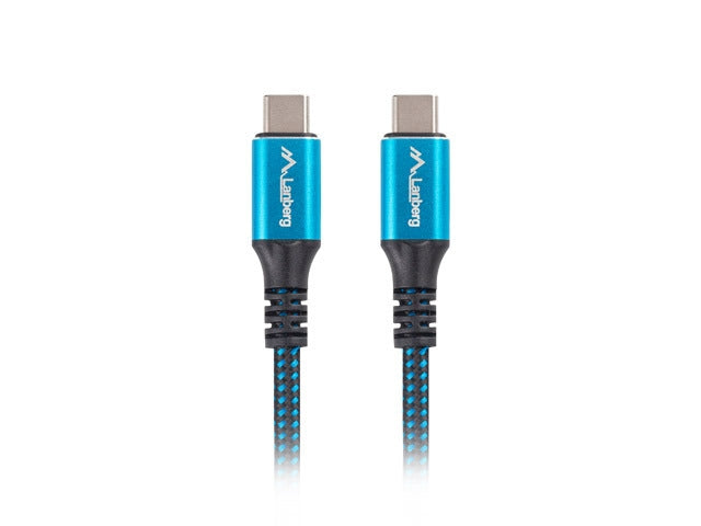 Lanberg USB-C(M) -> USB-C (M) 4.0 cable 0.5m 100W 8K 30Hz Black-Blue