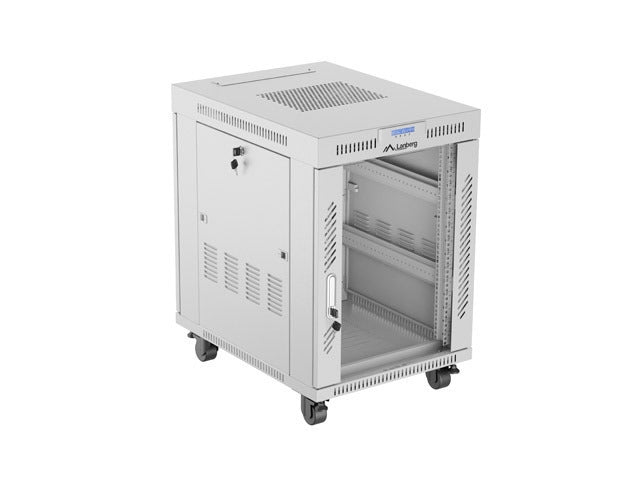 Lanberg rack cabinet 19" free-standing 15U/600x800 (flat pack) with glass door lcd grey v2