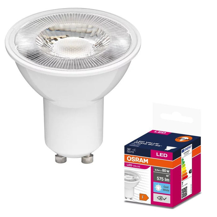 LED LAMP VALUE PLAST PAR16 80 36° 6.9W/840 GU10 LEDVANCE