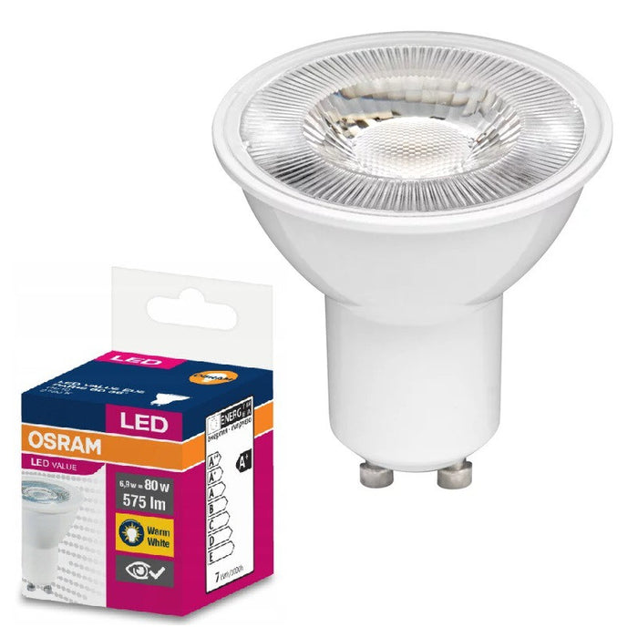 LED LAMP VALUE PLAST PAR16 80 36° 6.9W/827 GU10 LEDVANCE