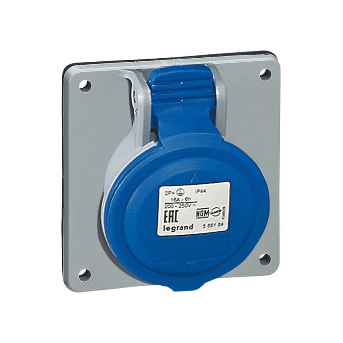 PANEL SOCKET IP44 2P+E, 32A 220/250V LEGRAND - GRAY/BLUE
