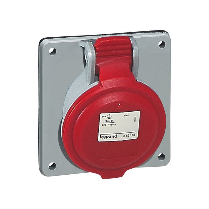 PANEL SOCKET IP44 3P+N+E, 32A 380/415V LEGRAND - GRAY/RED
