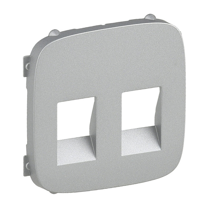 FACE PANEL FOR AUDIO SOCKET WITH TWO OUTLETS VALENA ALLURE LEGRAND - ALUMINUM