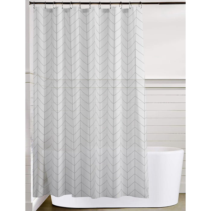 LEROY SILVER BATHROOM CURTAIN