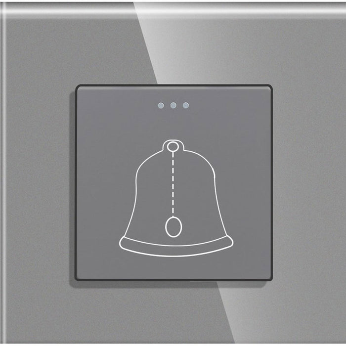 BELL BUTTON FRAME GLASS GRAY LUXON