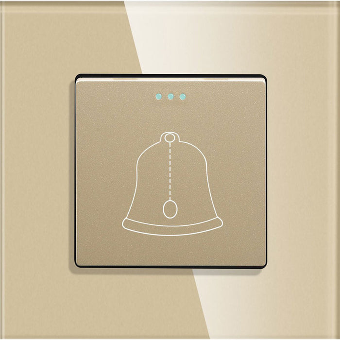 BELL BUTTON FRAME GLASS GOLD LUXON