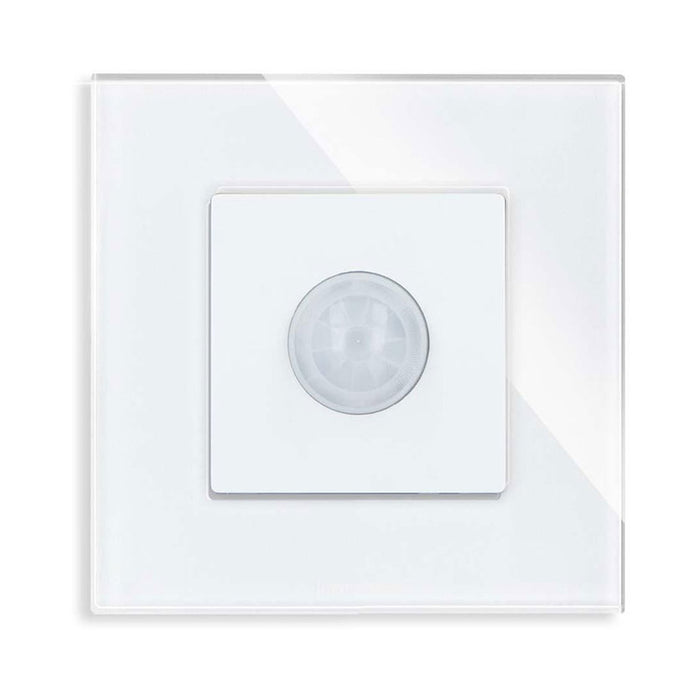 MOTION SENSOR WITH FRAME GLASS WHITE LUXON