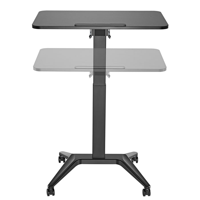 Maclean MC-453 B Mobile Laptop Desk with Pneumatic Height Adjustment, Laptop Table with Wheels, 80 x 52 cm, Max. 8 kg, Height Adjustable Max. 109 cm (Black)