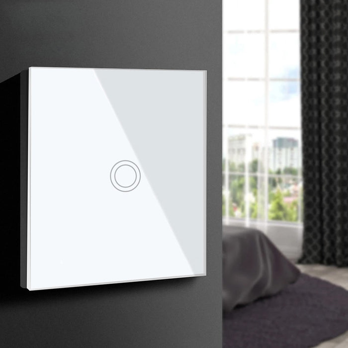 Touch-sensitive light switch MACLEAN Energy MCE702W single, glass, with round button White