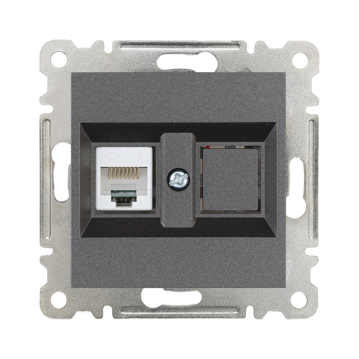 SOCKET RJ45 MECHANISM GRAPHITE MAKEL KAREA LINE