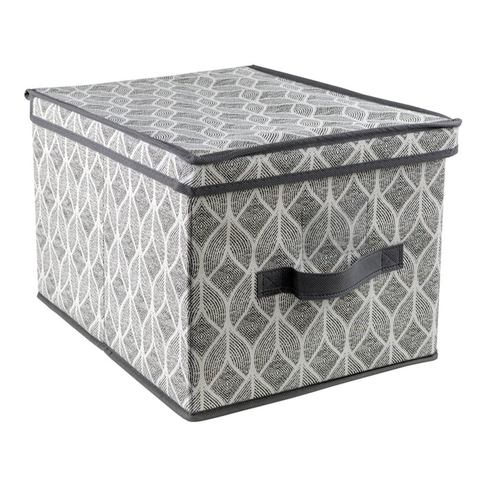 TEXTILE BOX WITH LID MAXHOME 40X30X25 CM TILES