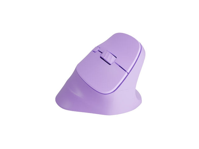 Natec Vertical Mouse Crake 2 Wireless, 2400DPI Bluetooth 5.2 + 2.4 GHz Pure Lavender