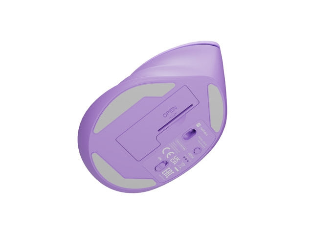 Natec Vertical Mouse Crake 2 Wireless, 2400DPI Bluetooth 5.2 + 2.4 GHz Pure Lavender