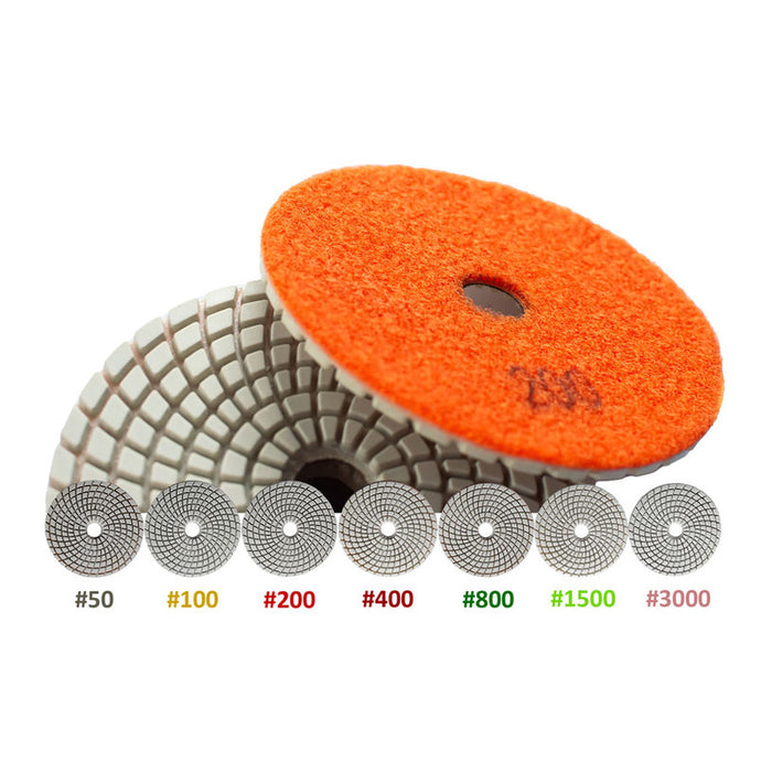 SET OF DIAMOND DISCS FOR WET POLISHING 7 PCS NEXTOOL SPD-715