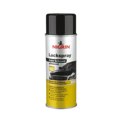 SPRAY LACQUER PAINT BLACK GLOSS 400ML NIGRIN