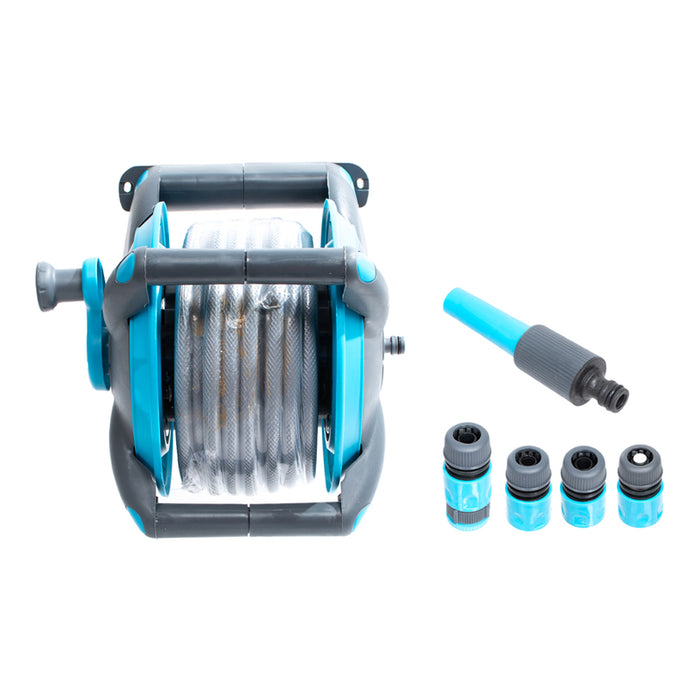 HOSE REEL 1/2" 15M AND PROGARDEN QUICK CONNECTIONS