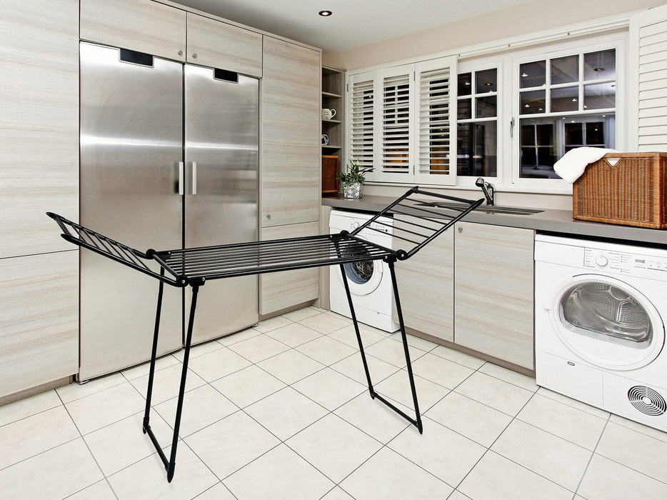 AMALFI foldable laundry drying rack, black