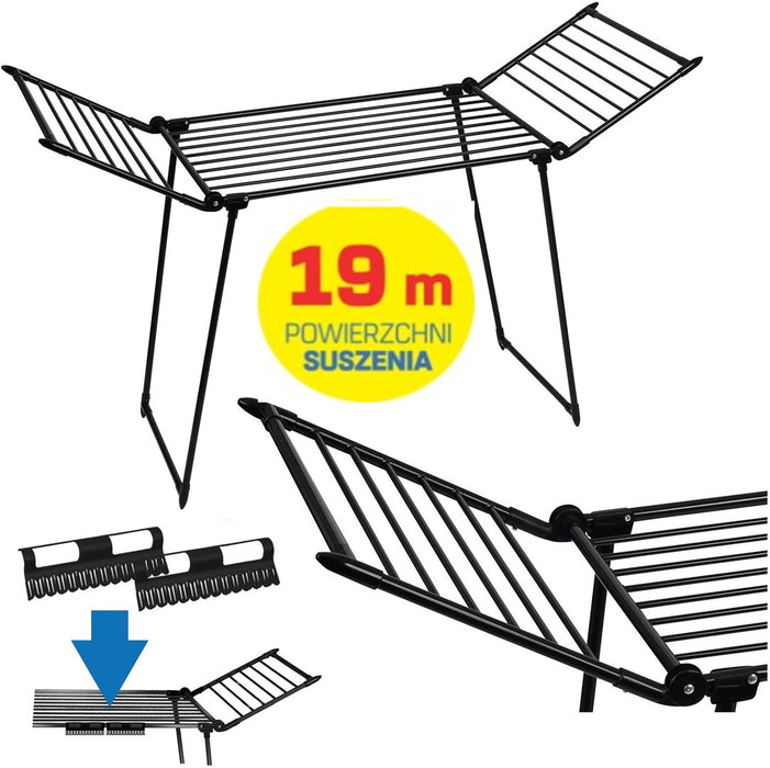 AMALFI foldable laundry drying rack, black