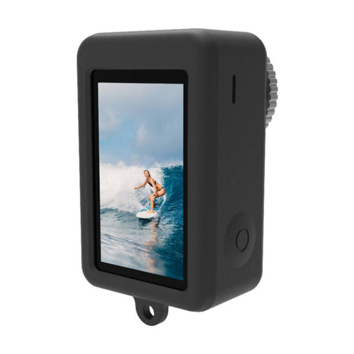 Silicone Puluz case for DJI Osmo Action 3 / 4 / 5 Pro with lens cover (black)