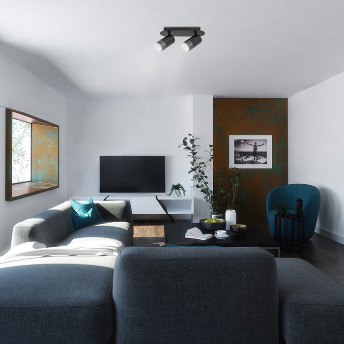 SPOT 2XGU10 BLACK RABALUX ZIRCON