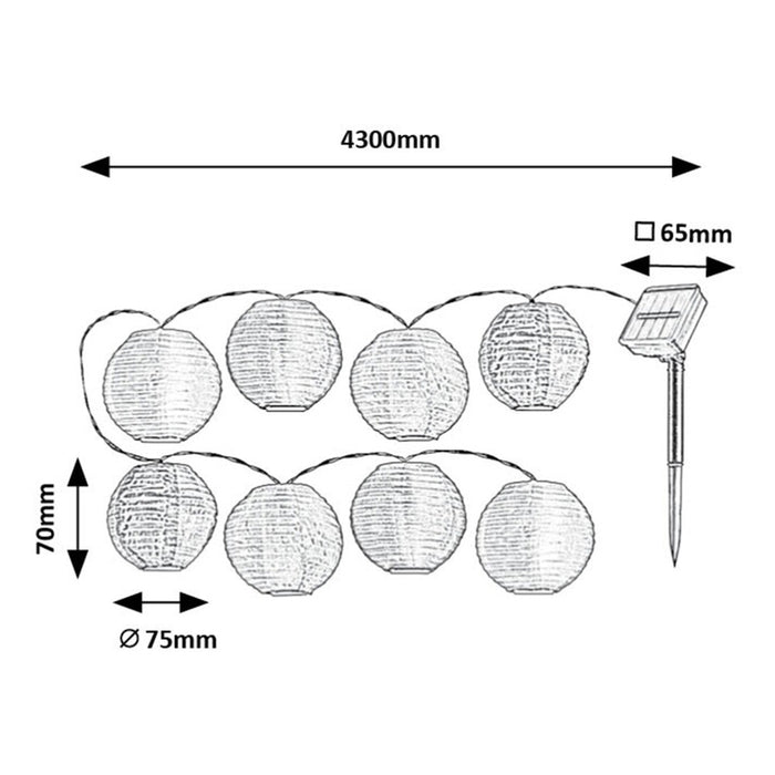 LED SOLAR DECORATIVE CABLE 0.48W 2.3M IP44 RABALUX TITU