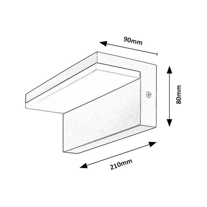 LED WALL LIGHT 10W 4000K IP54 BLACK RABALUX ZARAGOZA
