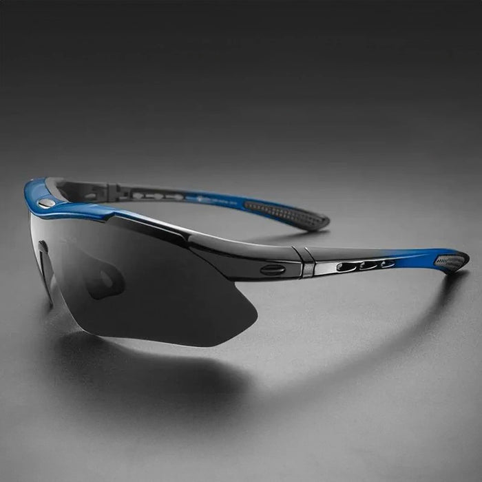 Rockbros 10007 polarizing cycling glasses - black and blue