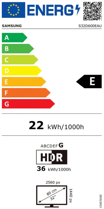 Samsung 32D600, 32" IPS LED, QHD 2560x1440 USB-C  3xUSB 3.0 Display Port 1.2, HDMI 1.4 Speakers Black