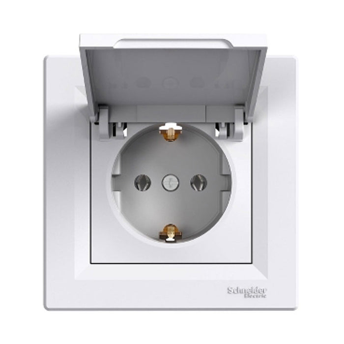 CONTACT SINGLE WITH COVER WHITE SCHNEIDER ASFORA