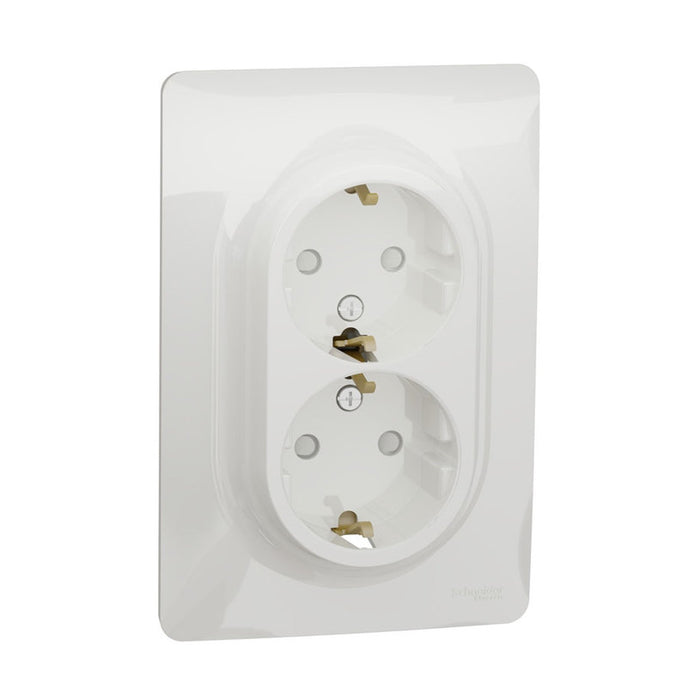 CONTACT DOUBLE SHUKO 16A WHITE SCHNEIDER UNICA (NU206718)