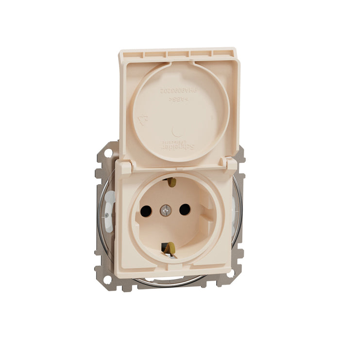 CONTACT WITH COVER IP44 CREAM SCHNEIDER SEDNA (SDD212023)