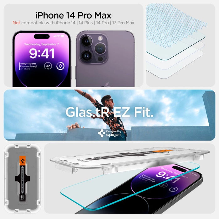 Spigen Glas.tR EZ Fit tempered glass for iPhone 14 Pro - 2 pcs.